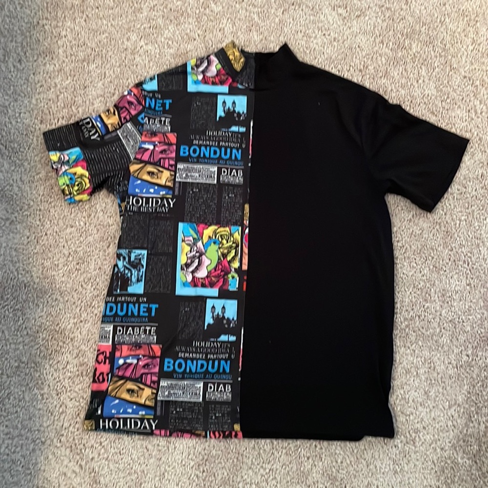 Graphic Mock Neck Tee